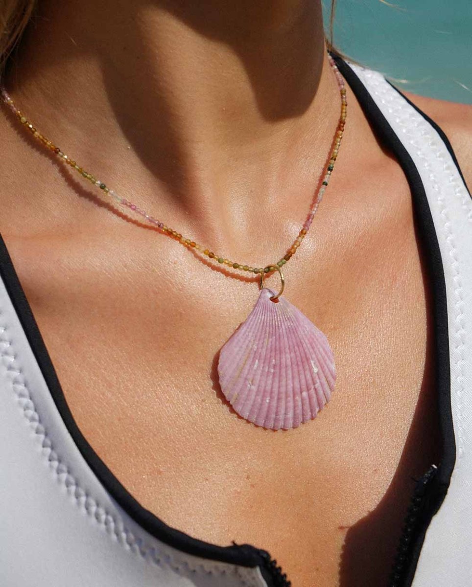 Scallop Shell & Tourmaline NecklaceNecklaces14k Gold FilledAngela Wozniak Jewellery