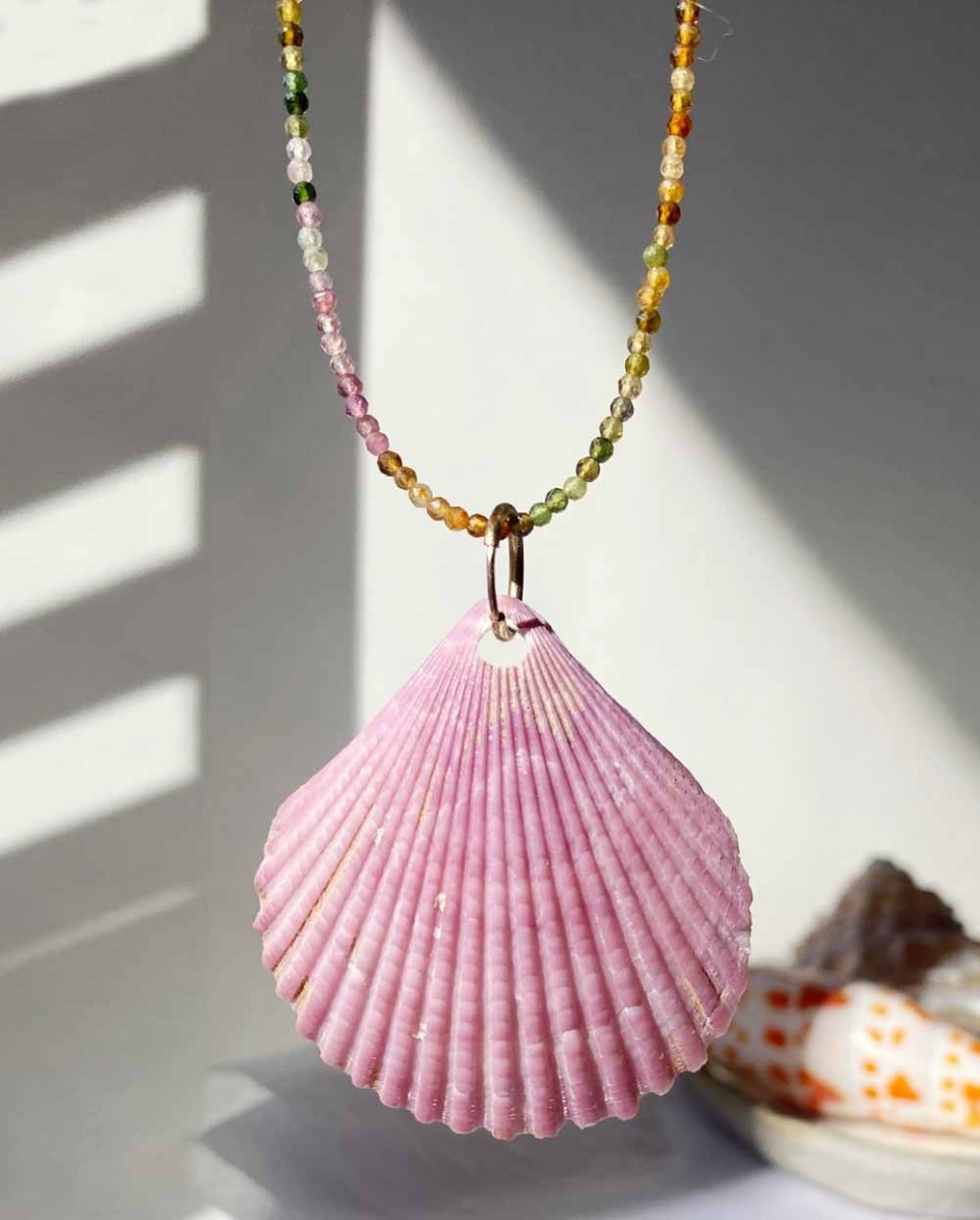 Scallop Shell & Tourmaline NecklaceNecklaces14k Gold FilledAngela Wozniak Jewellery