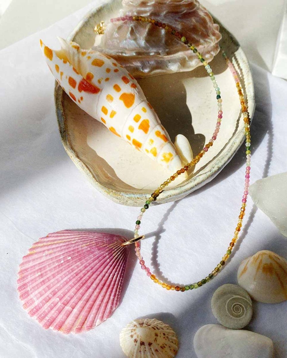 Scallop Shell & Tourmaline NecklaceNecklaces14k Gold FilledAngela Wozniak Jewellery