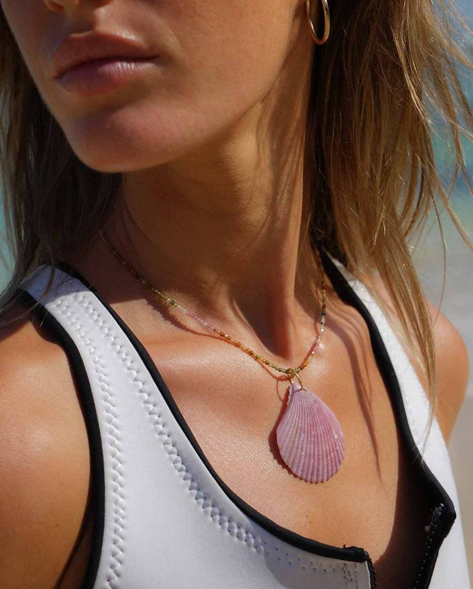 Scallop Shell & Tourmaline NecklaceNecklaces14k Gold FilledAngela Wozniak Jewellery