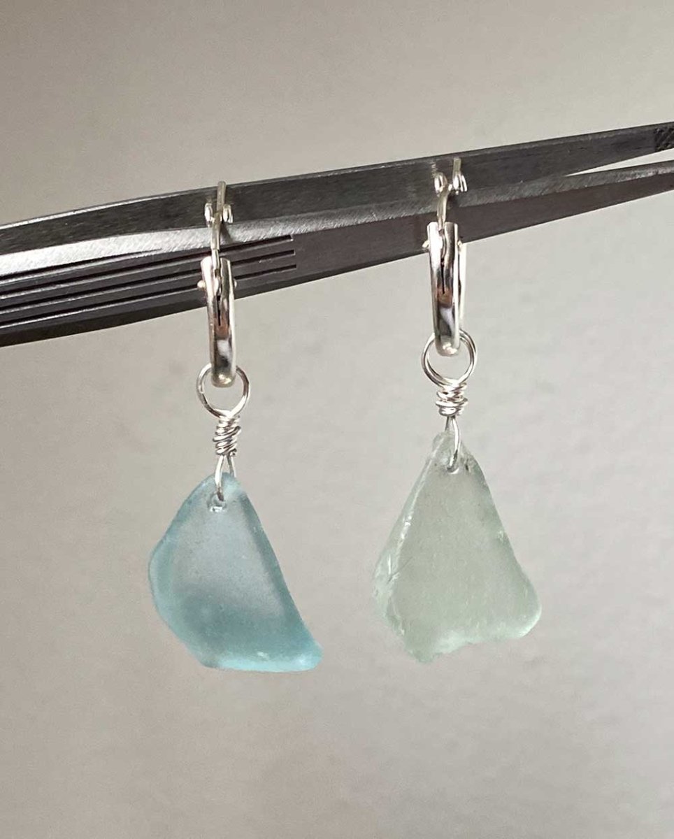 Sea Glass Charm Hoop EarringsEarringsMade - To - OrderAngela Wozniak Jewellery