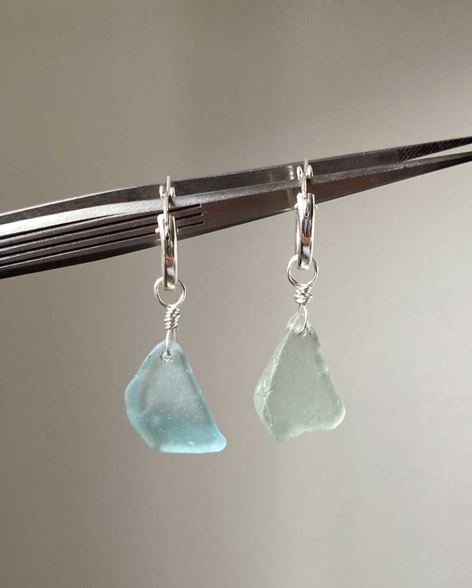 Sea Glass Charm Hoop EarringsEarringsMade - To - OrderAngela Wozniak Jewellery