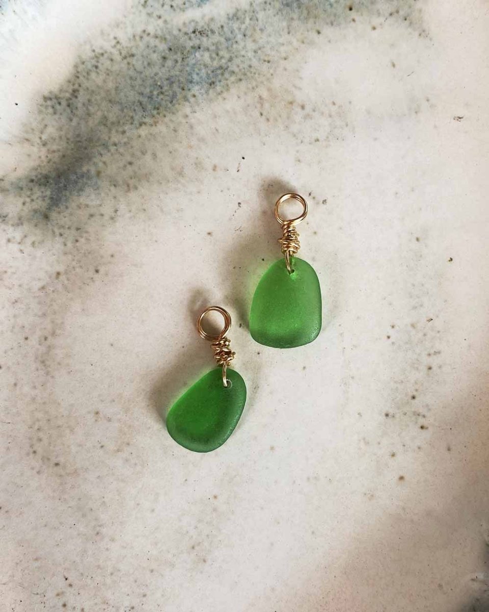 Sea Glass CharmsEarringsMade - To - OrderAngela Wozniak Jewellery