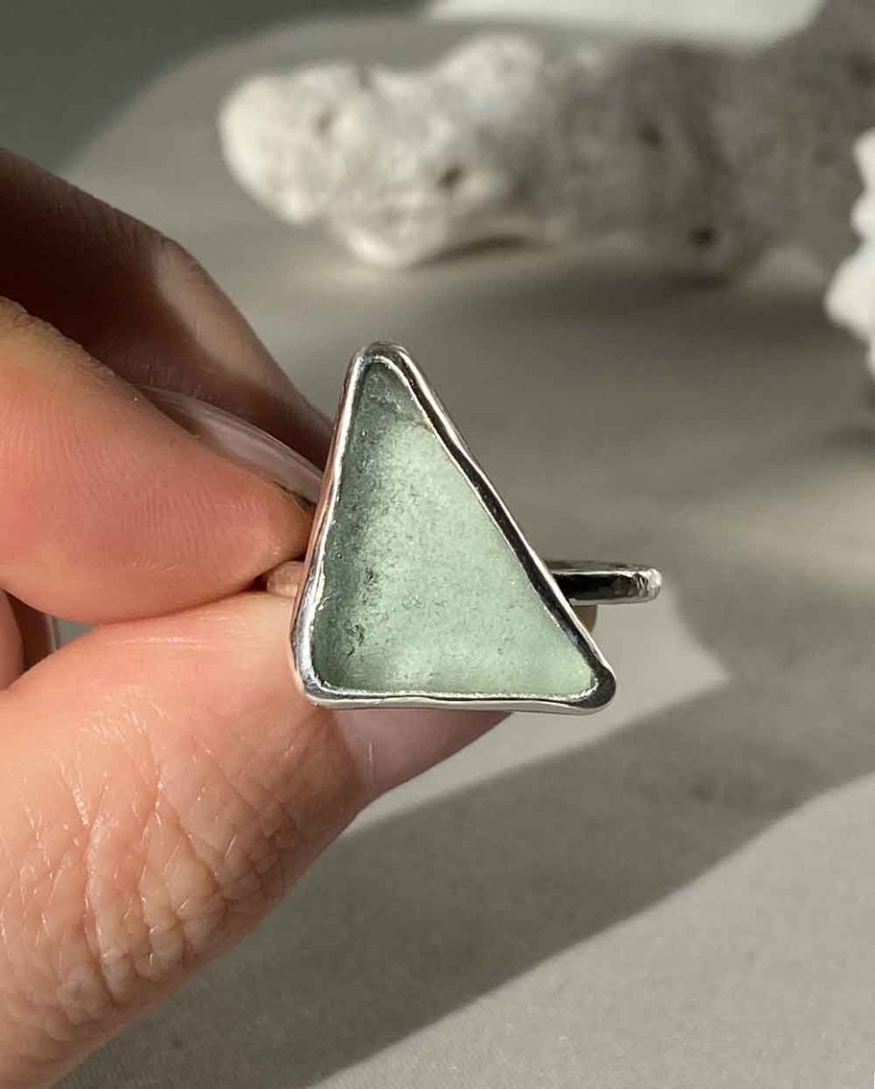 Seafoam Green Sea Glass Ring - Size 8.5Sea Glass RingSterling SilverAngela Wozniak Jewellery