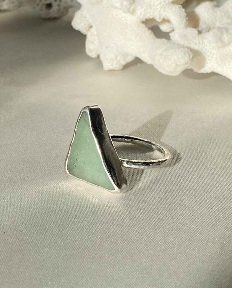 Seafoam Green Sea Glass Ring - Size 8.5Sea Glass RingSterling SilverAngela Wozniak Jewellery
