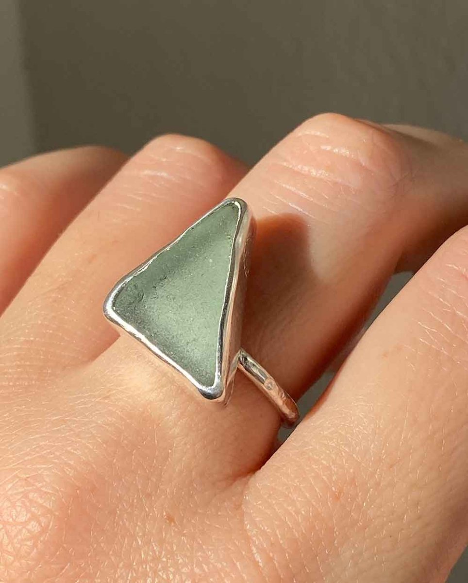 Seafoam Green Sea Glass Ring - Size 8.5Sea Glass RingSterling SilverAngela Wozniak Jewellery