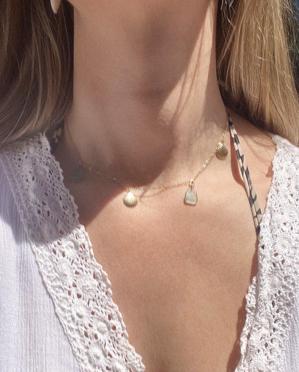Seaside Sea Glass Charm NecklaceSea Glass NecklaceMade - To - OrderAngela Wozniak Jewellery