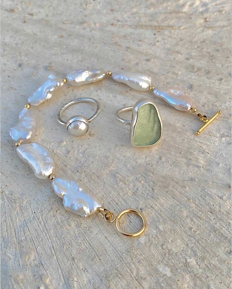 Siren Biwa Pearl T-Bar BraceletBracelets14K Gold FilledAngela Wozniak Jewellery