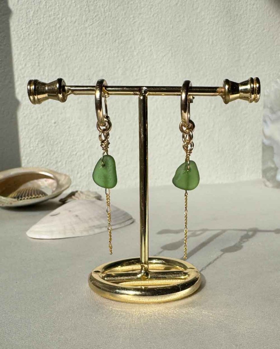 Siren Swing Sea Glass Hoop EarringsEarringsMade - To - OrderAngela Wozniak Jewellery