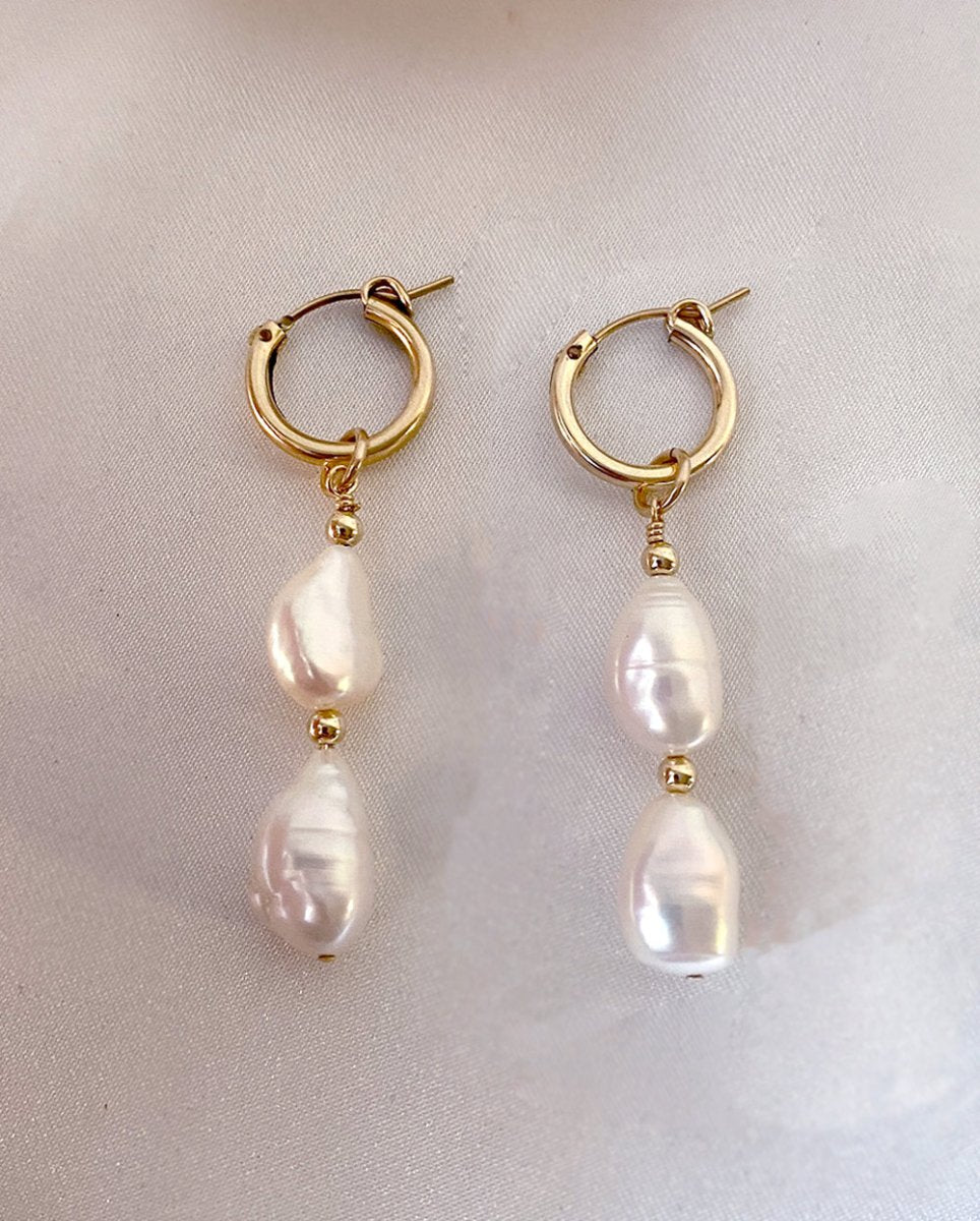 Tidal Teardrop Pearl EarringsEarrings14K Gold FilledAngela Wozniak Jewellery