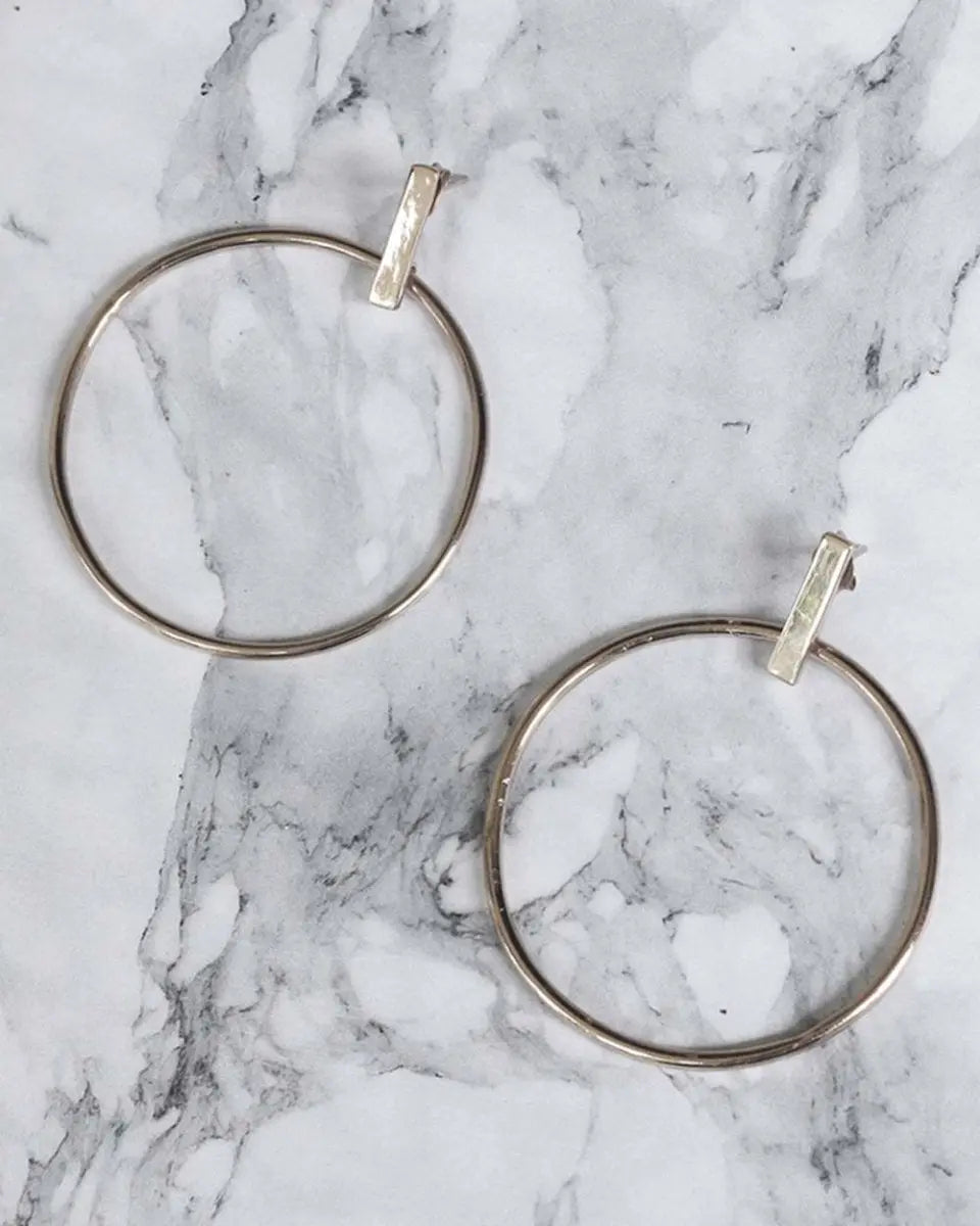 Zaha Bar Stud Hoop EarringsEarringsVarious MetalsAngela Wozniak Jewellery