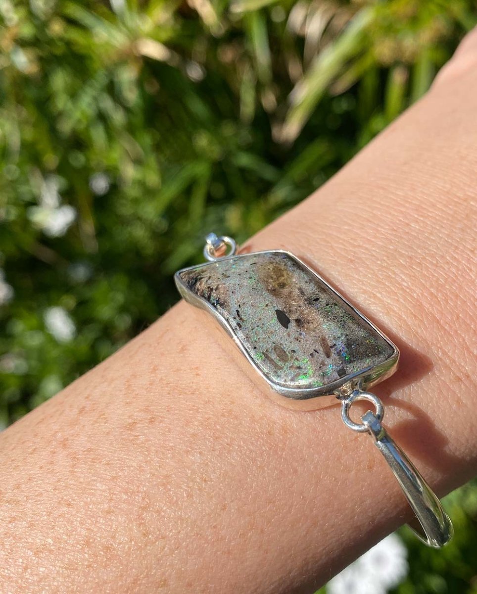 Andamooka Opal CuffBraceletsSterling SilverAngela Wozniak Jewellery
