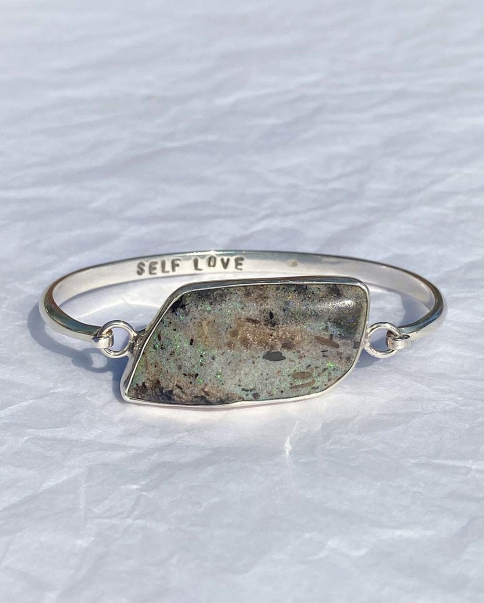 Andamooka Opal CuffBraceletsSterling SilverAngela Wozniak Jewellery