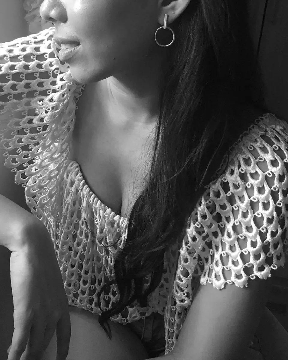 Chloe Bar Stud Hoop EarringsEarrings14K Gold VermeilAngela Wozniak Jewellery