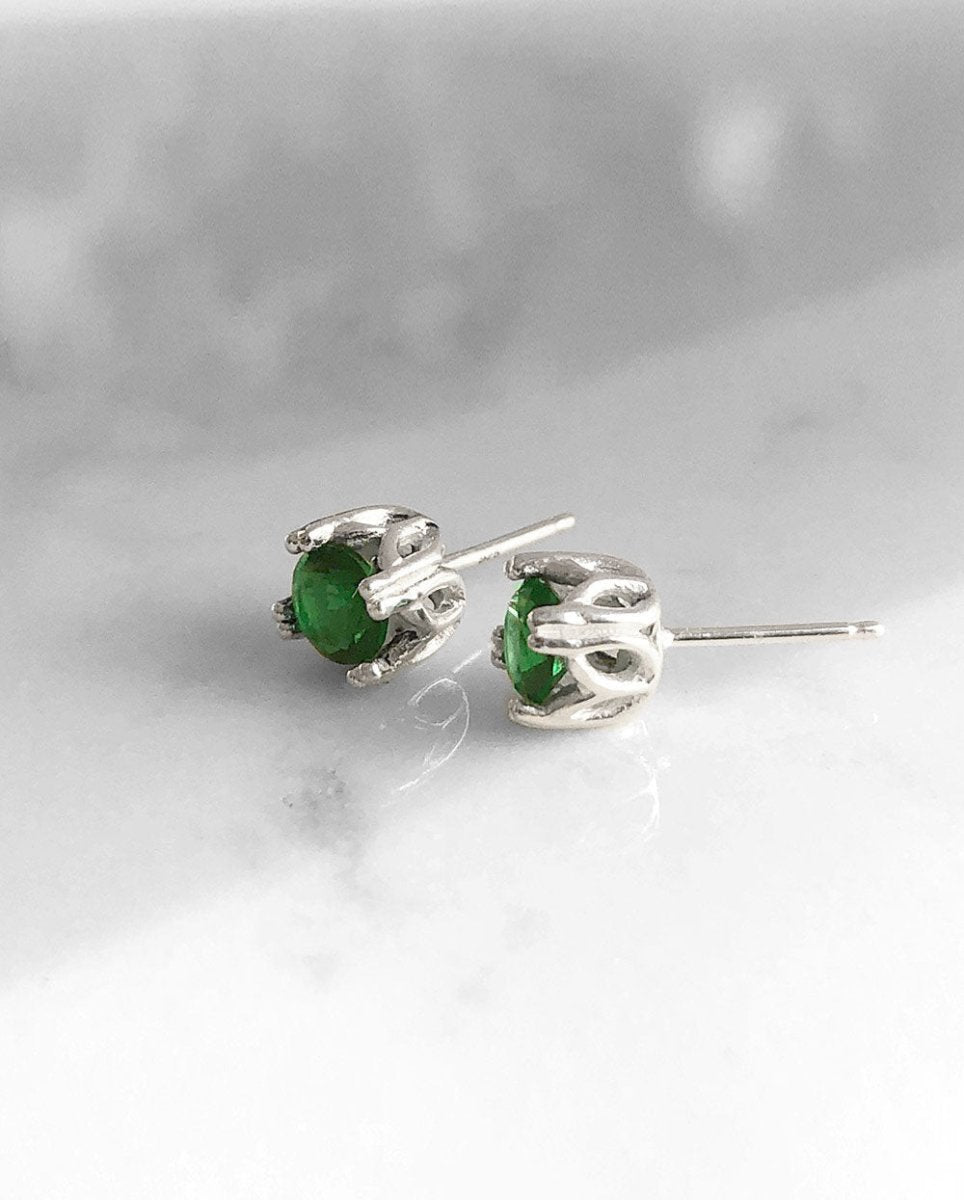 Emerald Royal StudsEarringsSterling Silver, Various GemstonesAngela Wozniak Jewellery