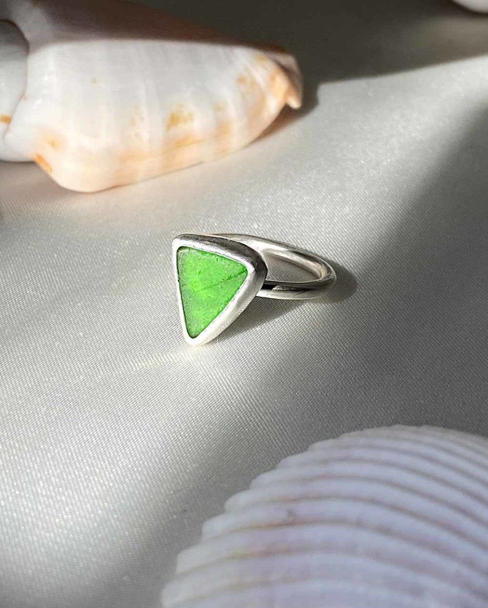 Emerald Seaglass Ring / Rare Colour / #202RingsSize 6Angela Wozniak Jewellery