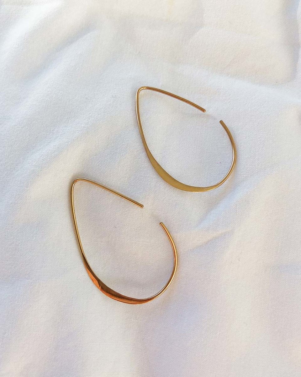 Gold Teardrop Threader EarringsEarrings14K Gold VermeilAngela Wozniak Jewellery