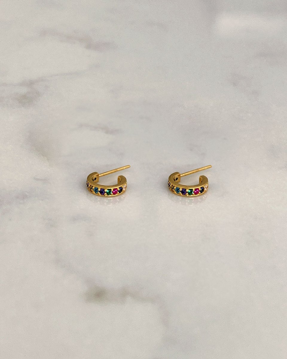 Kira Rainbow Huggie EarringsEarrings14K Gold VermeilAngela Wozniak Jewellery