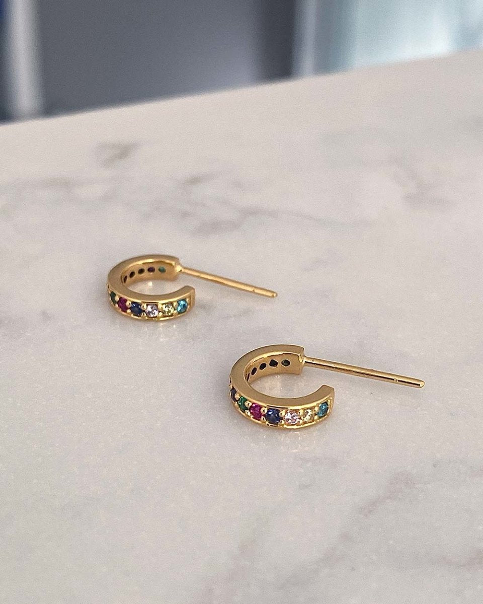 Kira Rainbow Huggie EarringsEarrings14K Gold VermeilAngela Wozniak Jewellery