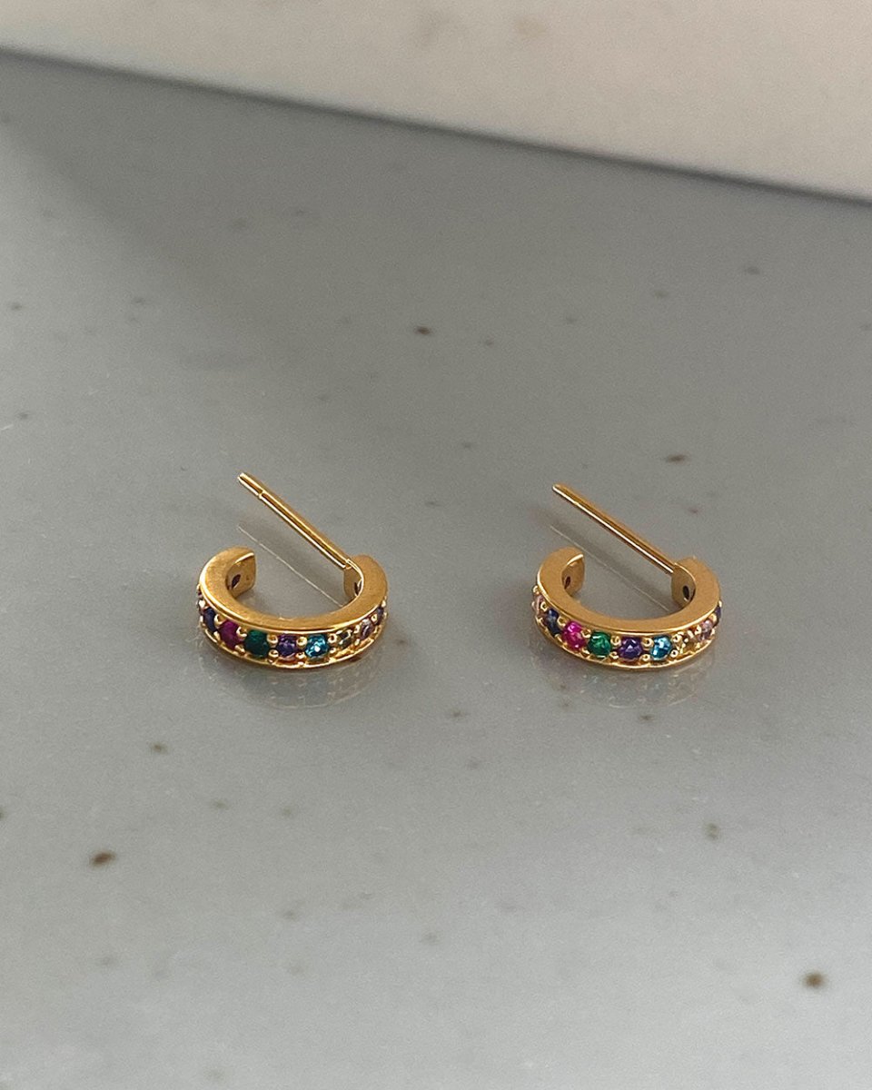 Kira Rainbow Huggie EarringsEarrings14K Gold VermeilAngela Wozniak Jewellery