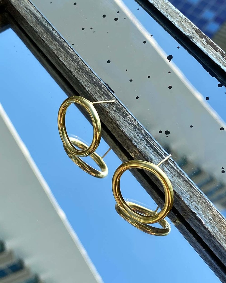 Lara Circle Stud Hoop EarringsEarrings14K Gold VermeilAngela Wozniak Jewellery
