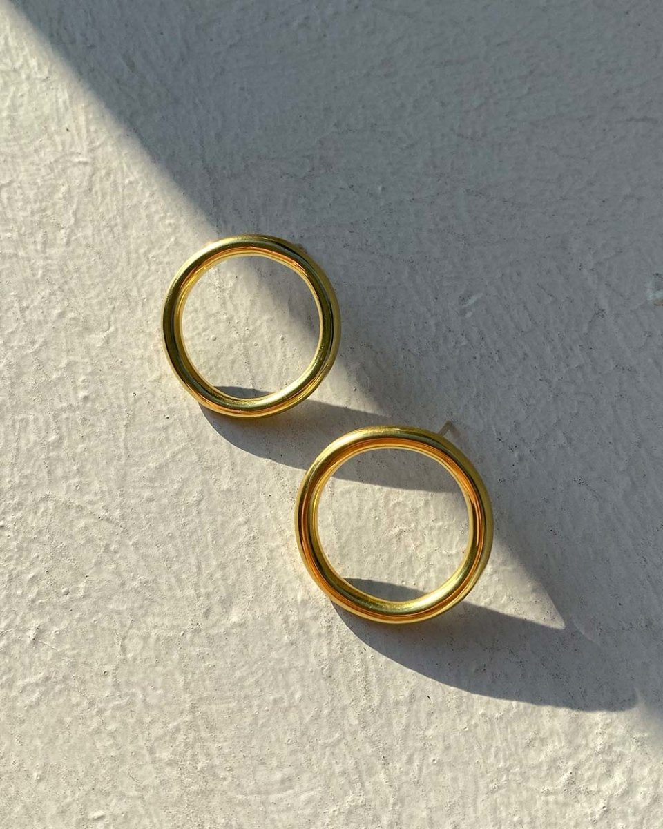 Lara Circle Stud Hoop EarringsEarrings14K Gold VermeilAngela Wozniak Jewellery