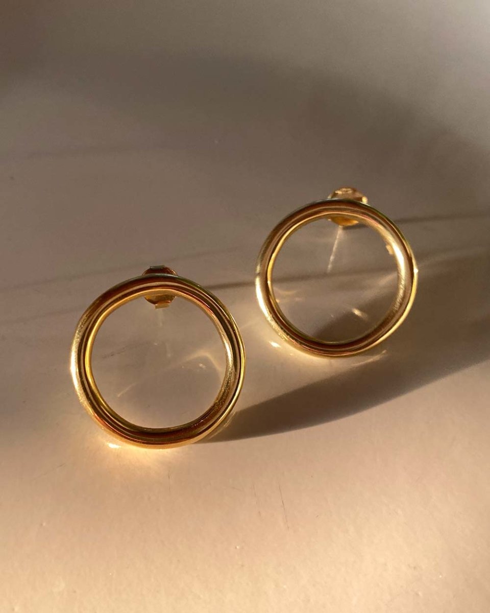 Lara Circle Stud Hoop EarringsEarrings14K Gold VermeilAngela Wozniak Jewellery