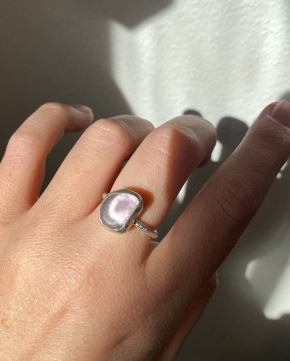 Lavender Seaglass Ring / Ultra Rare Colour / #302RingsSize 8Angela Wozniak Jewellery