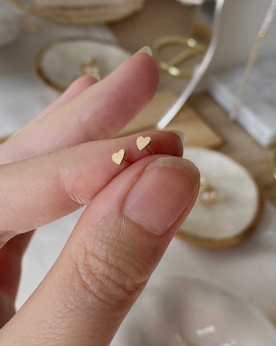 Mini Heart StudsEarringsSterling SilverAngela Wozniak Jewellery
