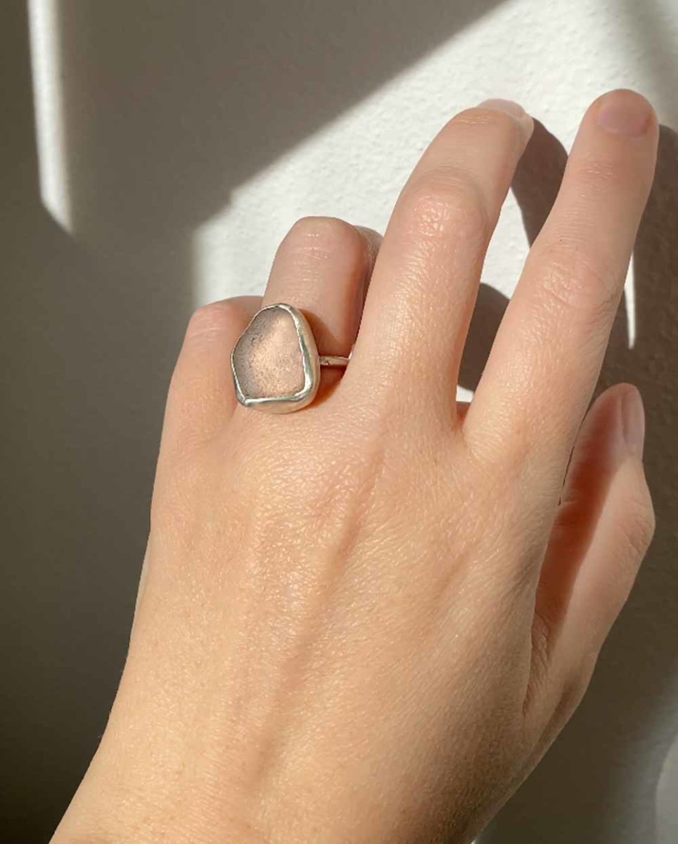 Peach Seaglass Ring - 401RingsCustom SizeAngela Wozniak Jewellery