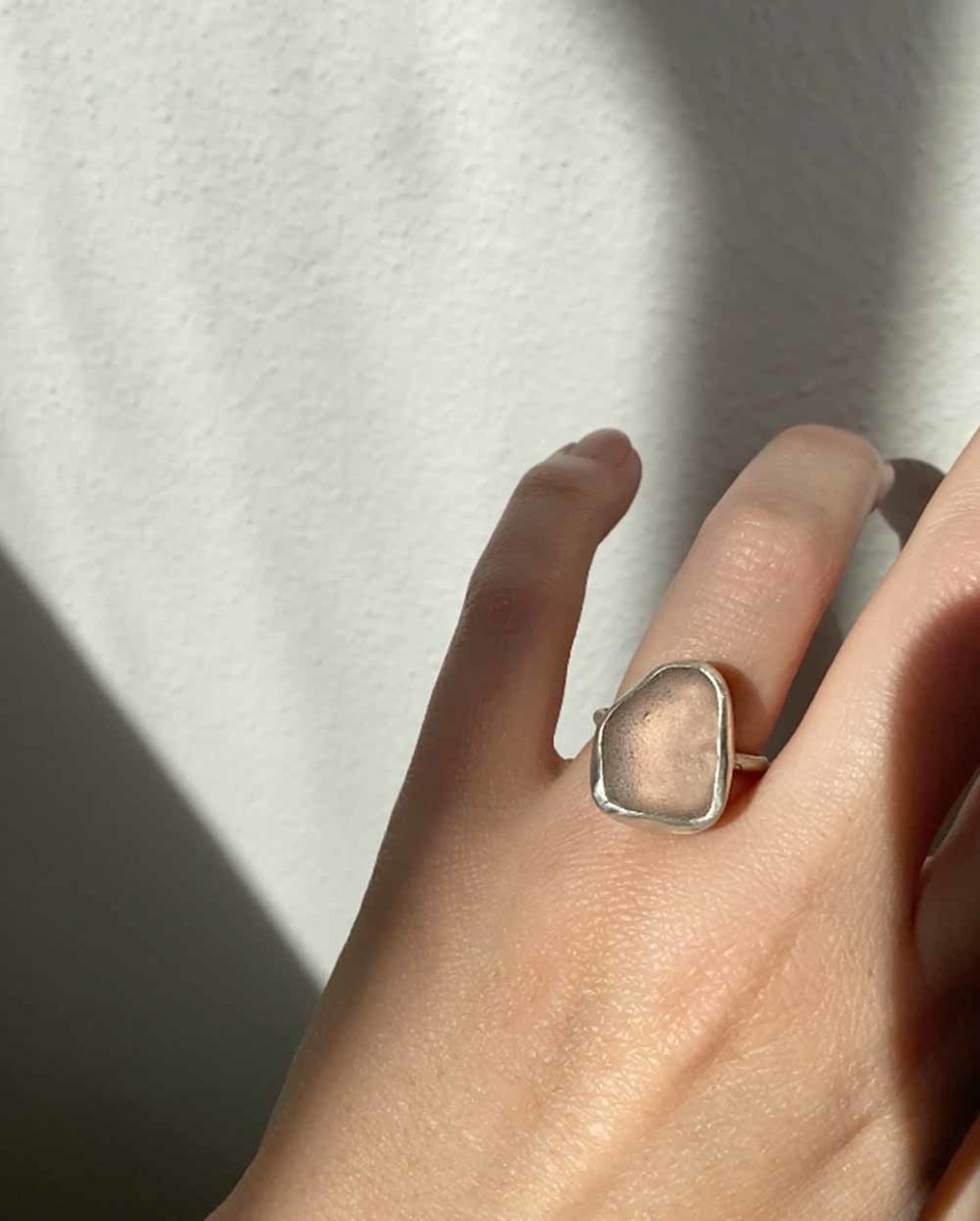 Peach Seaglass Ring - 401RingsCustom SizeAngela Wozniak Jewellery