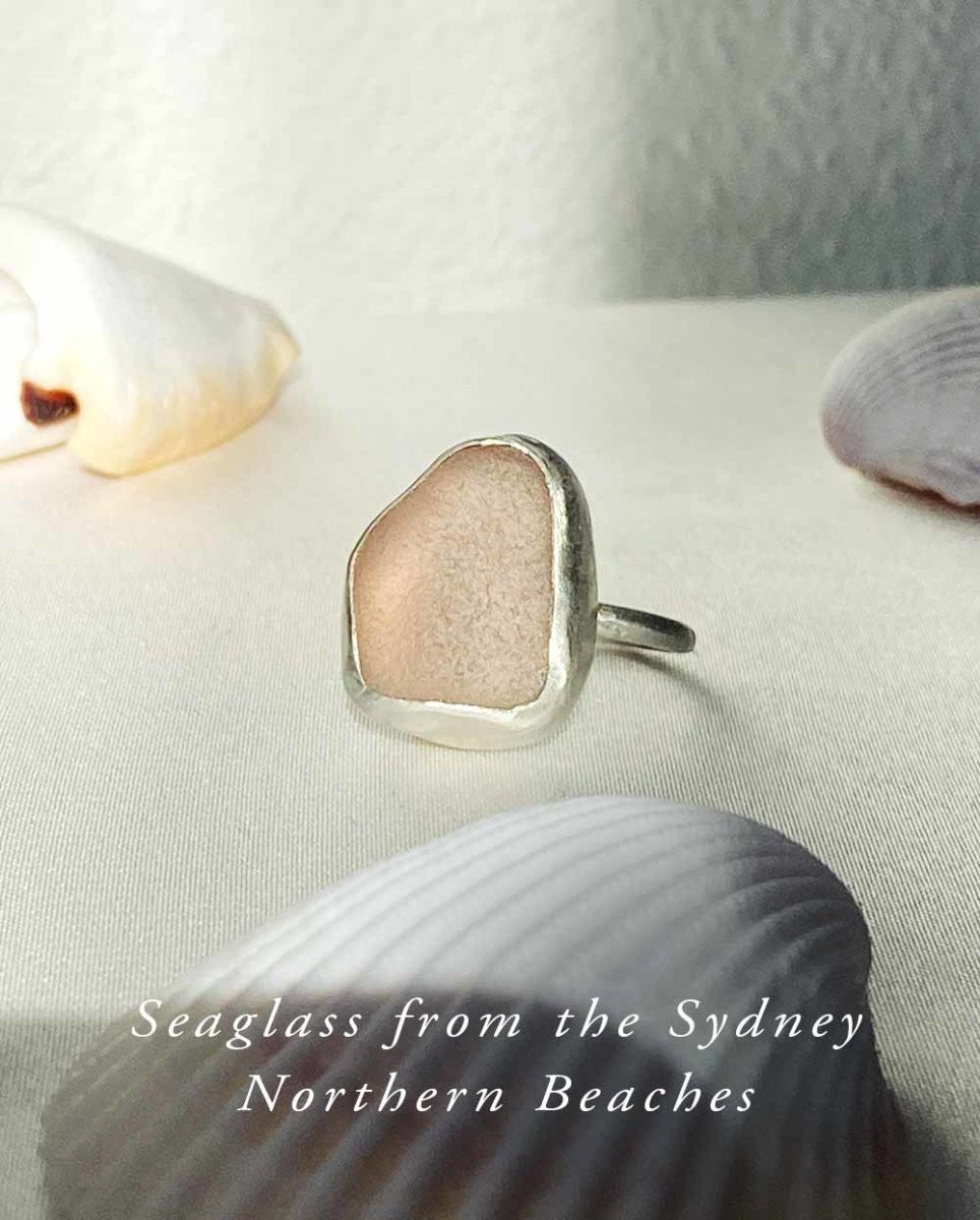 Peach Seaglass Ring / Ultra Rare Colour / #401RingsCustom SizeAngela Wozniak Jewellery