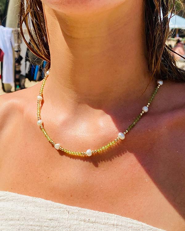 Peridot & Pearl NecklaceNecklaces14K Gold Filled (Customise Gemstones)Angela Wozniak Jewellery