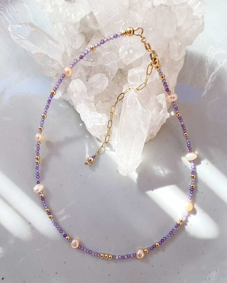 Rhea Pearl & Amethyst NecklaceNecklaces14K Gold FilledAngela Wozniak Jewellery
