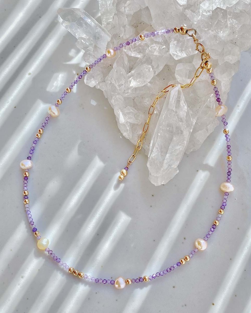 Rhea Pearl & Amethyst NecklaceNecklaces14K Gold FilledAngela Wozniak Jewellery
