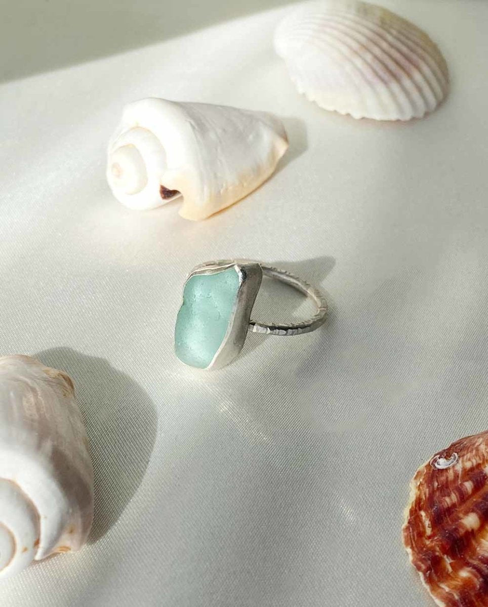 Rockpool Seaglass Ring / Rare Colour / #502RingsCustom SizeAngela Wozniak Jewellery