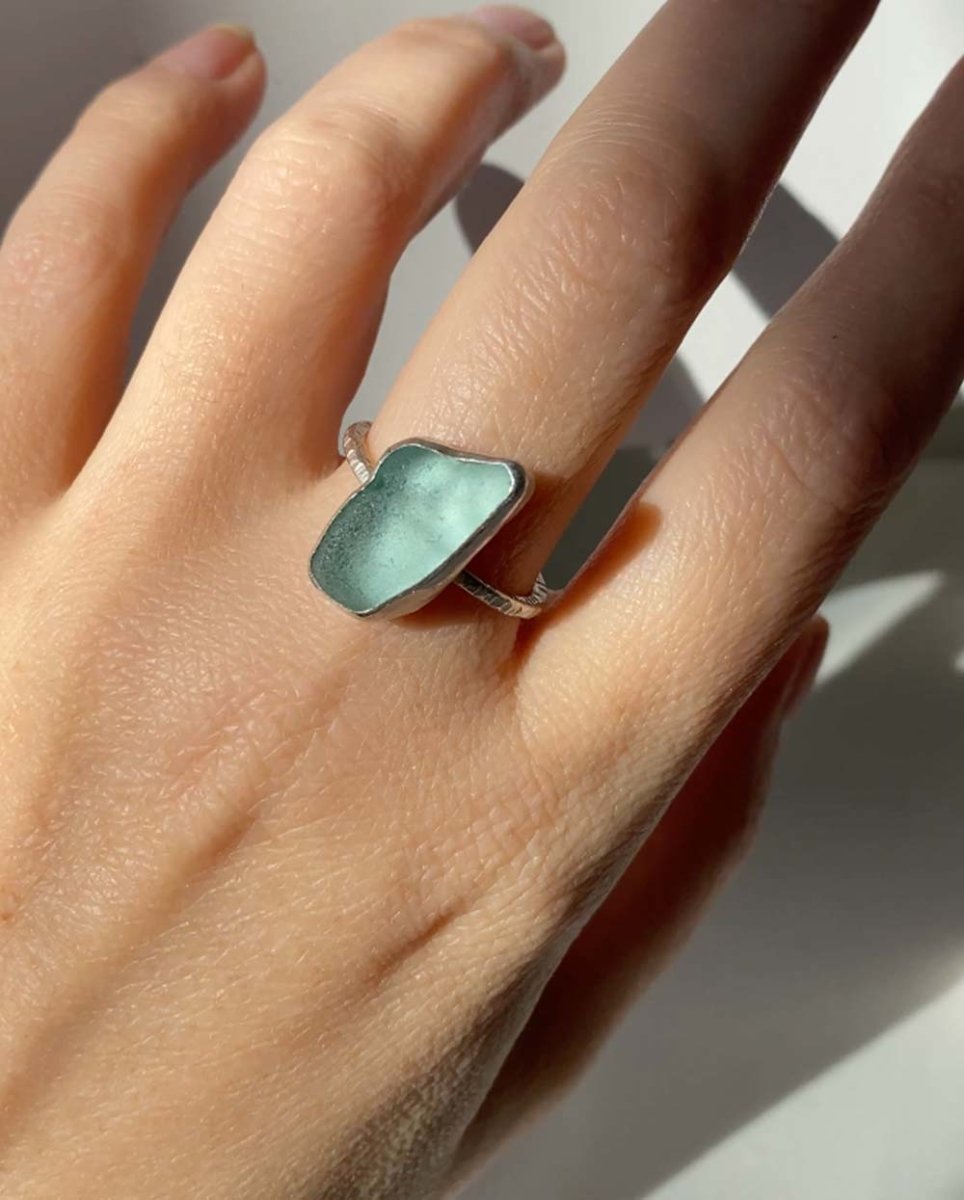 Rockpool Seaglass Ring / Rare Colour / #502RingsCustom SizeAngela Wozniak Jewellery