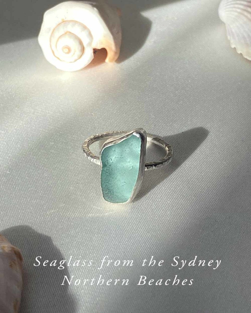 Rockpool Seaglass Ring / Rare Colour / #502RingsCustom SizeAngela Wozniak Jewellery