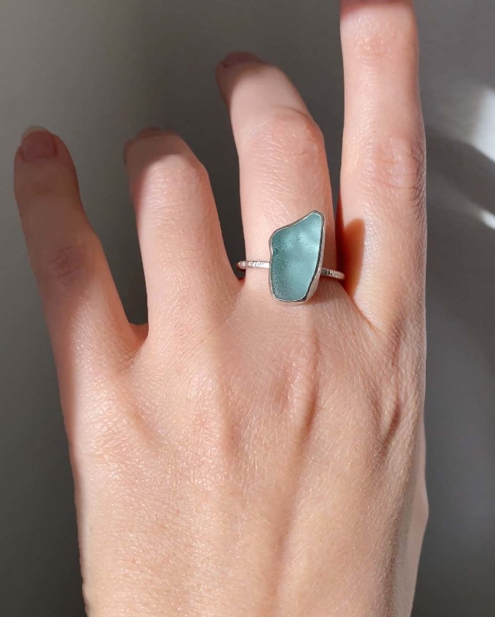 Rockpool Seaglass Ring / Rare Colour / #502RingsCustom SizeAngela Wozniak Jewellery