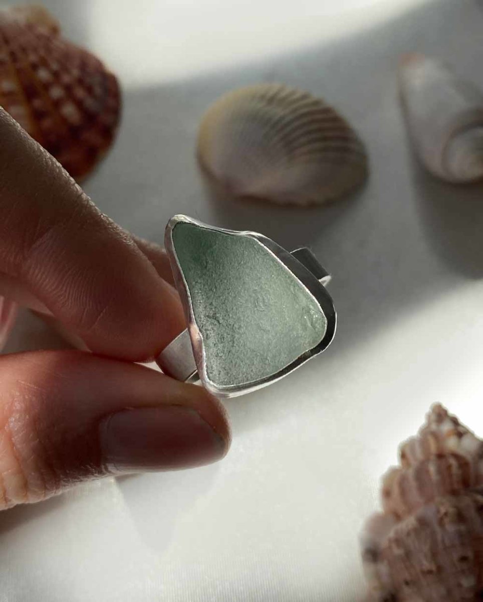 Seafoam Seaglass Ring - 601RingsSize 14.5Angela Wozniak Jewellery