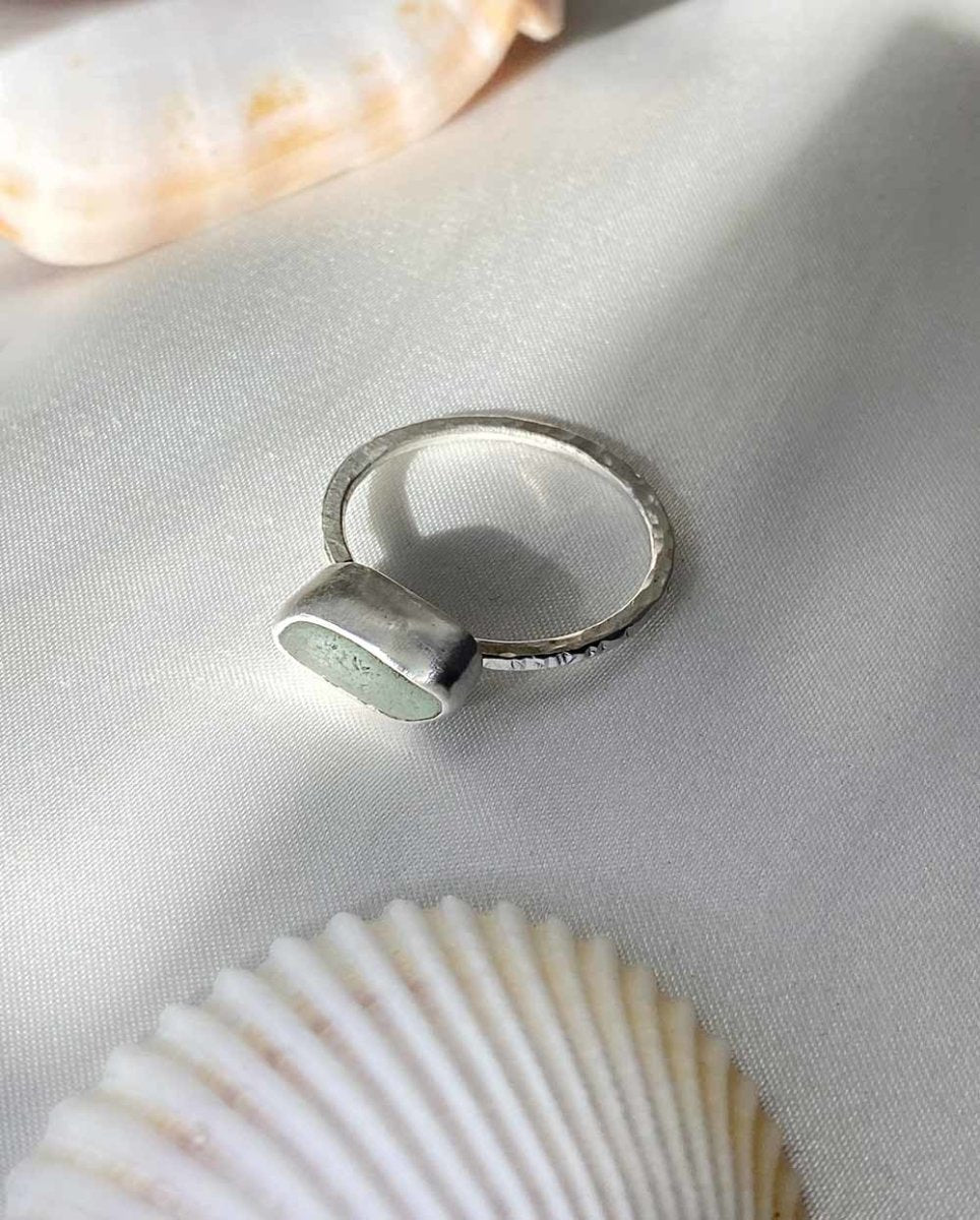 Seafoam Seaglass Ring / Uncommon Colour / #602RingsSize 11.5Angela Wozniak Jewellery