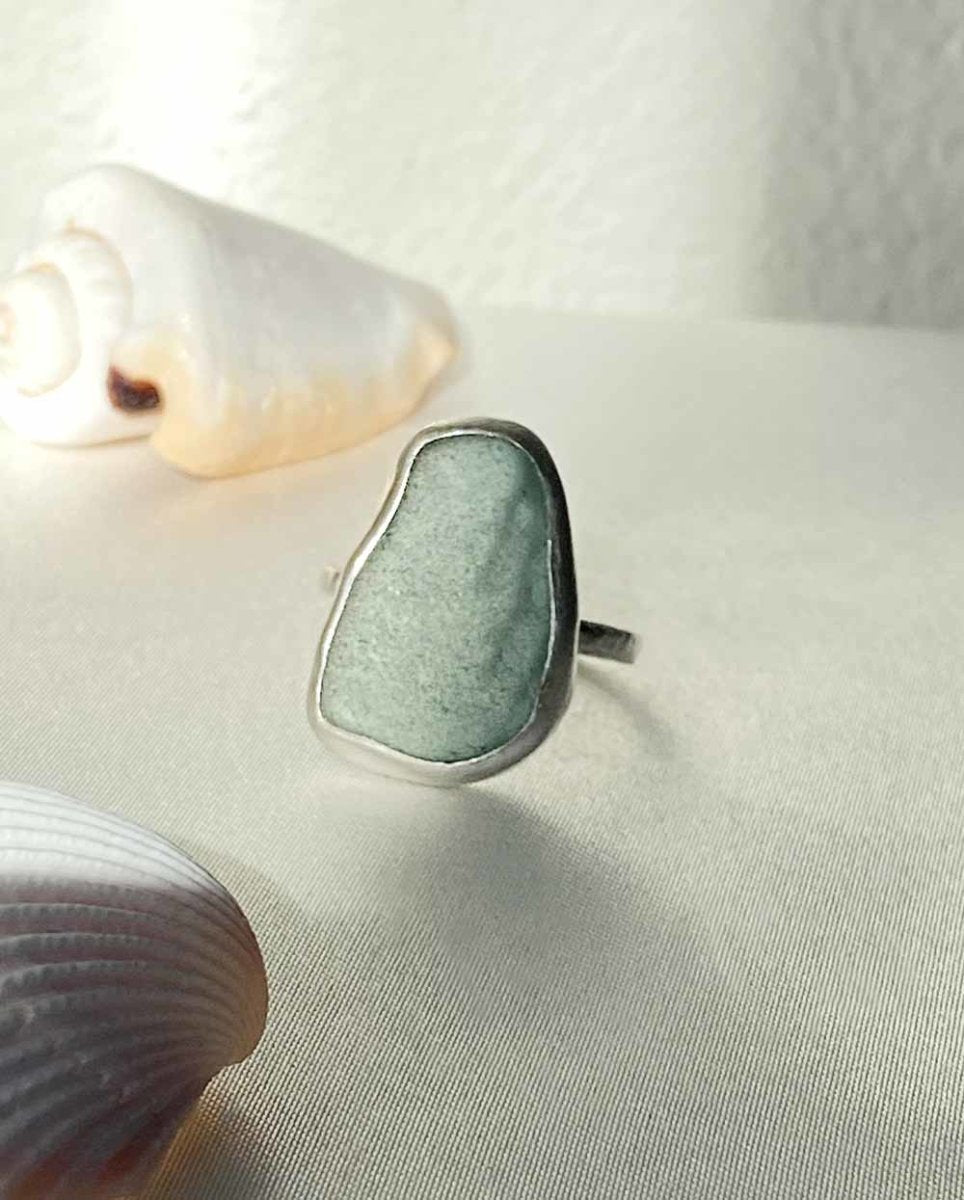 Seafoam Seaglass Ring / Uncommon colour / #603RingsSize 6Angela Wozniak Jewellery