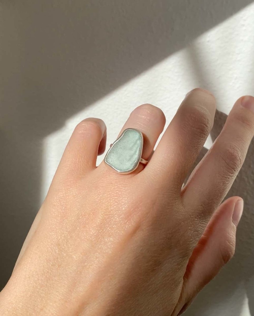 Seafoam Seaglass Ring / Uncommon colour / #603RingsSize 6Angela Wozniak Jewellery