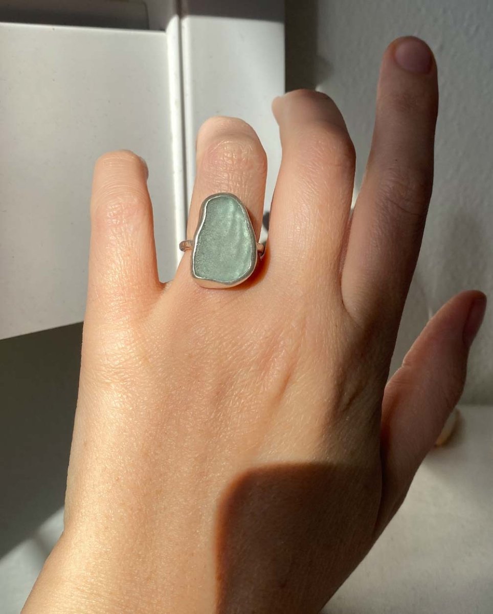 Seafoam Seaglass Ring / Uncommon colour / #603RingsSize 6Angela Wozniak Jewellery