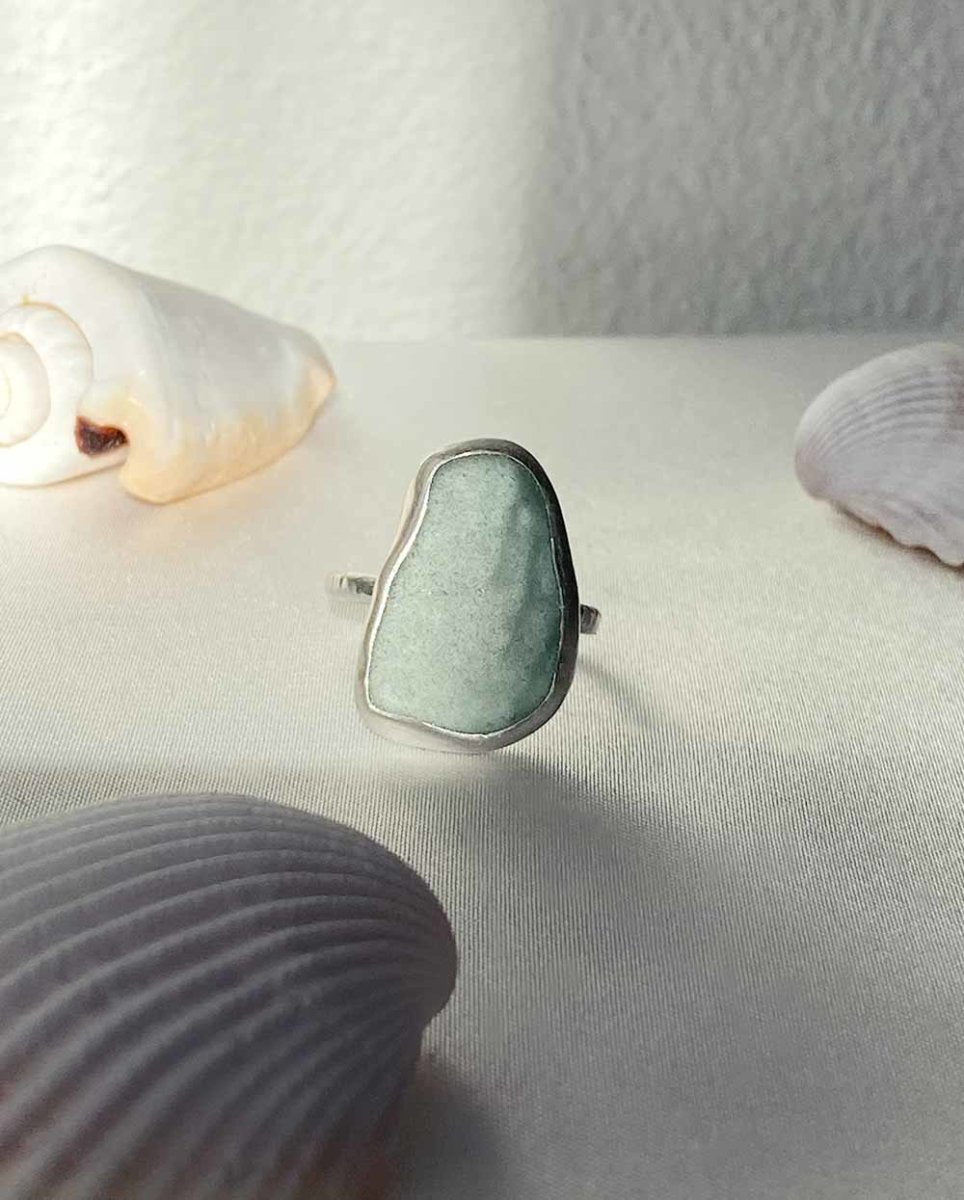 Seafoam Seaglass Ring / Uncommon colour / #603RingsSize 6Angela Wozniak Jewellery