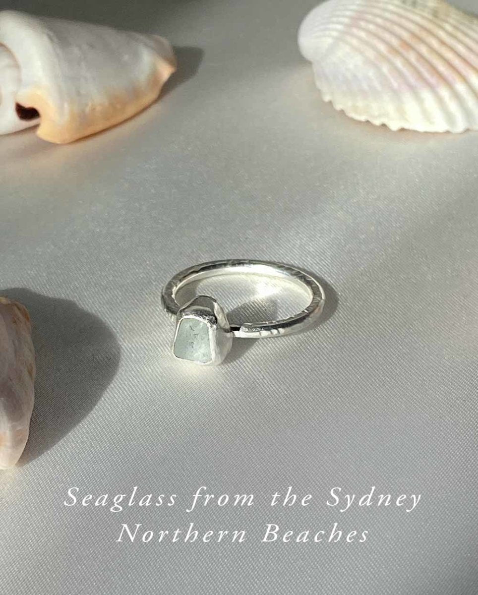Seafoam Seaglass Ring / Uncommon colour / #604RingsSize 7Angela Wozniak Jewellery