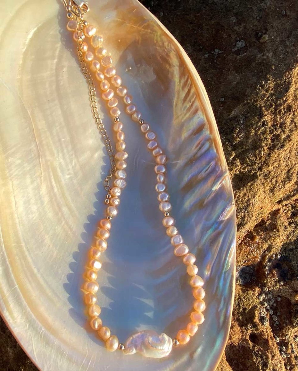 Sunset Biwa Pearl NecklaceNecklaces14K Gold FilledAngela Wozniak Jewellery