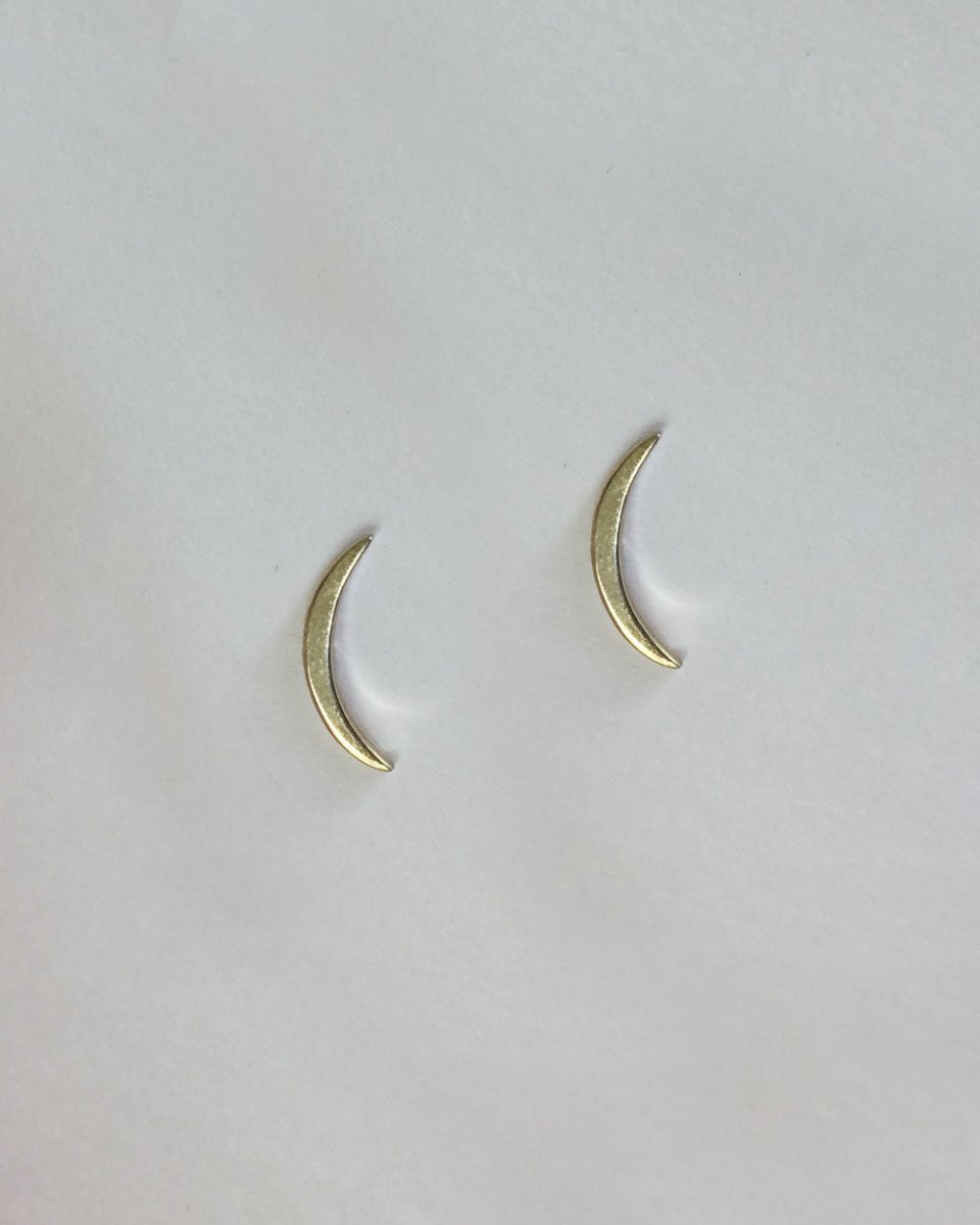 Tiny Moon Arc StudsEarringsSterling SilverAngela Wozniak Jewellery