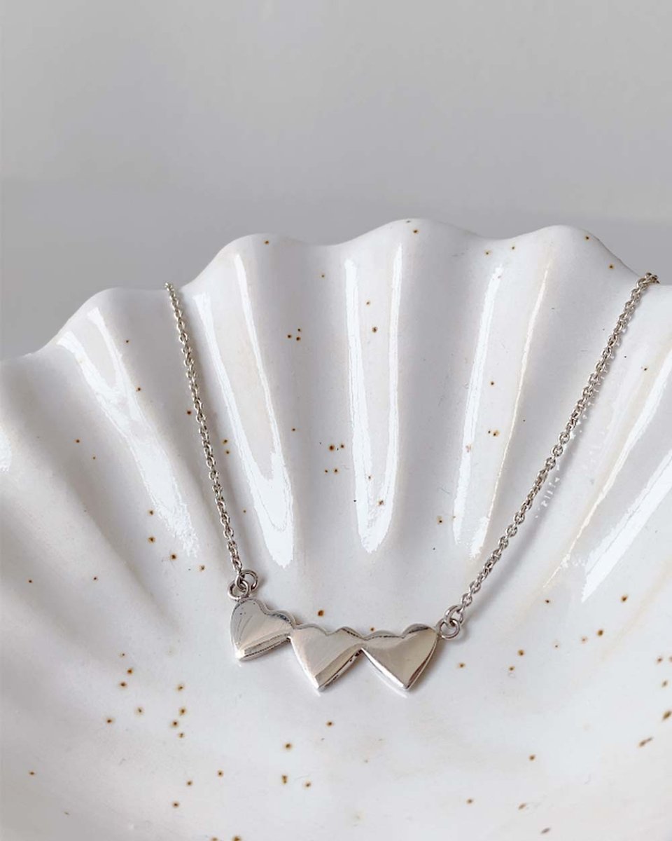 Triple Heart NecklaceNecklacesSterling SilverAngela Wozniak Jewellery