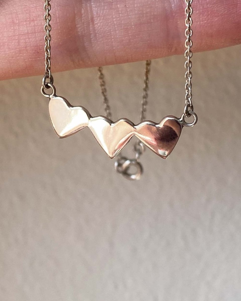 Triple Heart NecklaceNecklacesSterling SilverAngela Wozniak Jewellery